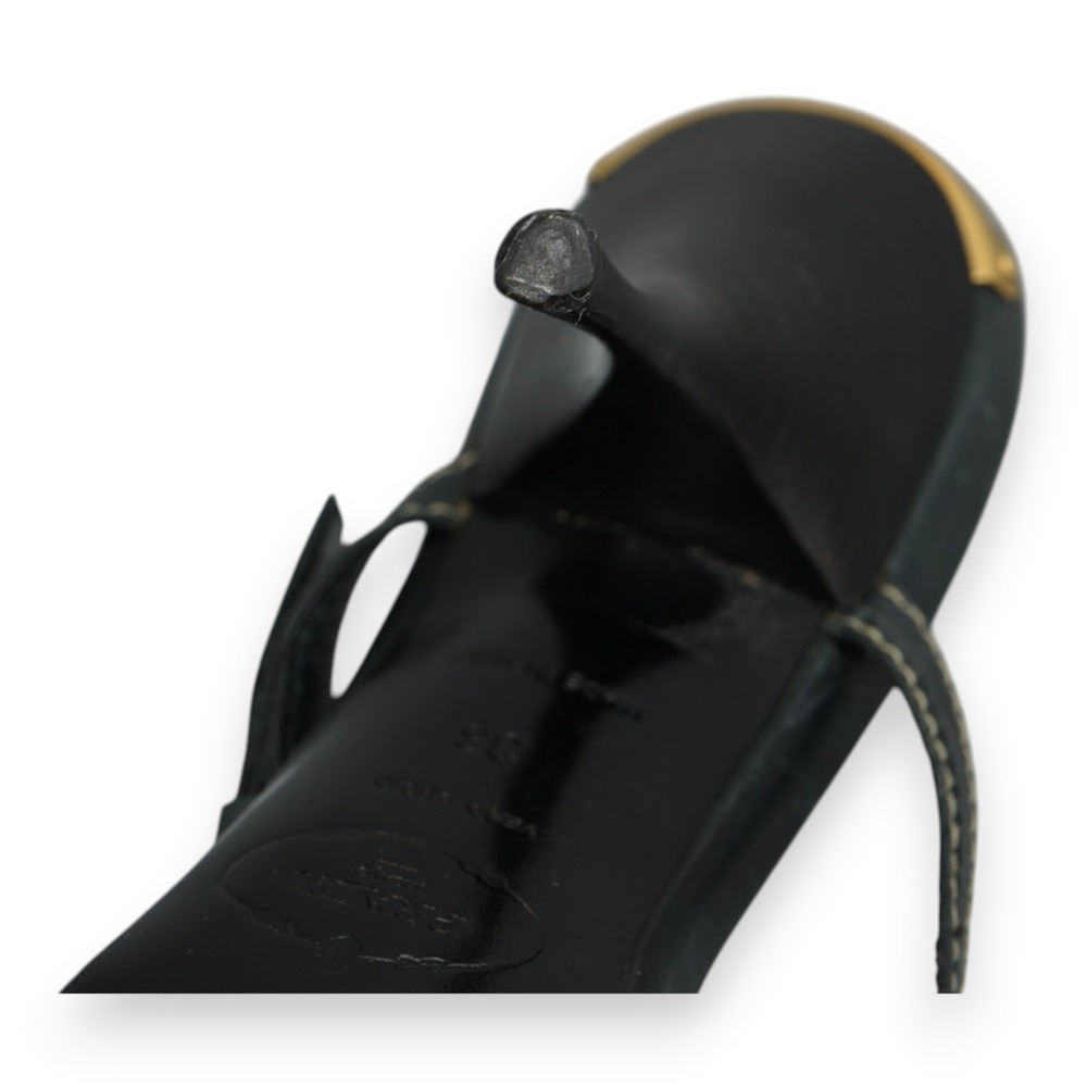 PRADA‎ Women's High Heels Sandal Open Toe Size EUR 36 / US 6 Black  MSRP $950 - Picture 11 of 11